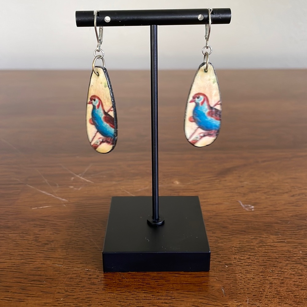 Oblong Bird Earrings